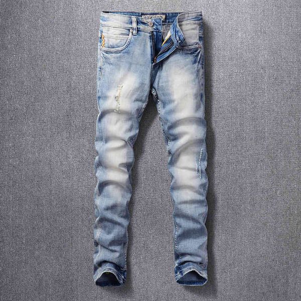 men's jeans jeans are simple washed elastic worn out slim in spring and summer small straight tube light color long pants trend 63eb, Blue
men's jeans jeans are simple washed elastic worn out slim in spring and summer small straight tube light color long pants trend 63eb, Blue