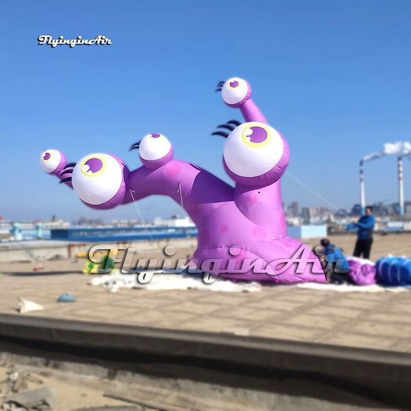 Image of Halloween LED Inflatable Monster Tree Yard Decoration Purple Lighting Air Blow Up Weird Tree With Eyeballs For Outdoor