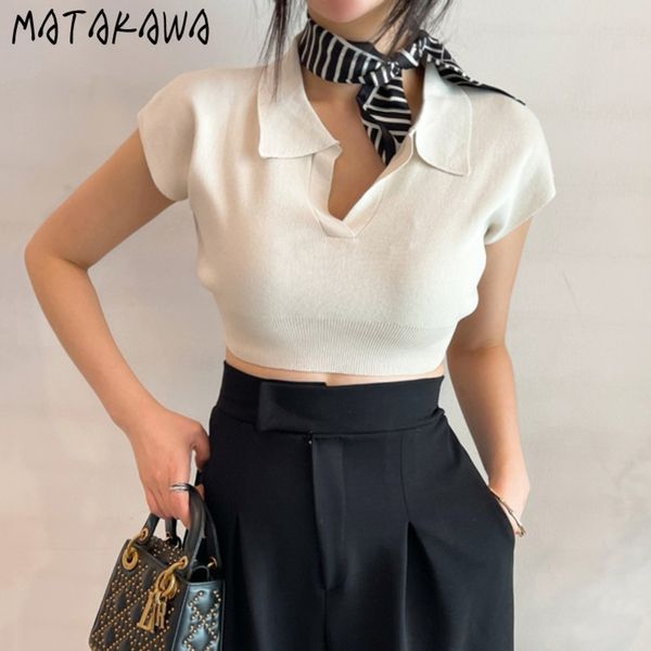 korea crop women chic summer simple lapel woman tshirts slim casual tshirt short sweater 210506, White
korea crop women chic summer simple lapel woman tshirts slim casual tshirt short sweater 210506, White