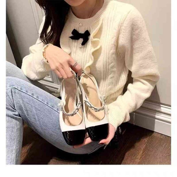 sandals fairy wind queen empty baotou single shoe lady spring thick heel pearl chain french high-heeled mary jane shoes, Black
sandals fairy wind queen empty baotou single shoe lady spring thick heel pearl chain french high-heeled mary jane shoes, Black