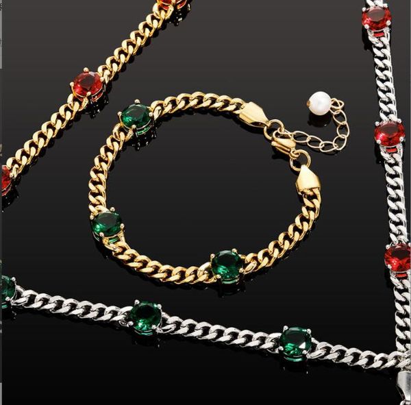 hip hop necklace gold silver color stainless steel cuban link chain green red natural stone necklaces for men women rapper jewelry
hip hop necklace gold silver color stainless steel cuban link chain green red natural stone necklaces for men women rapper jewelry