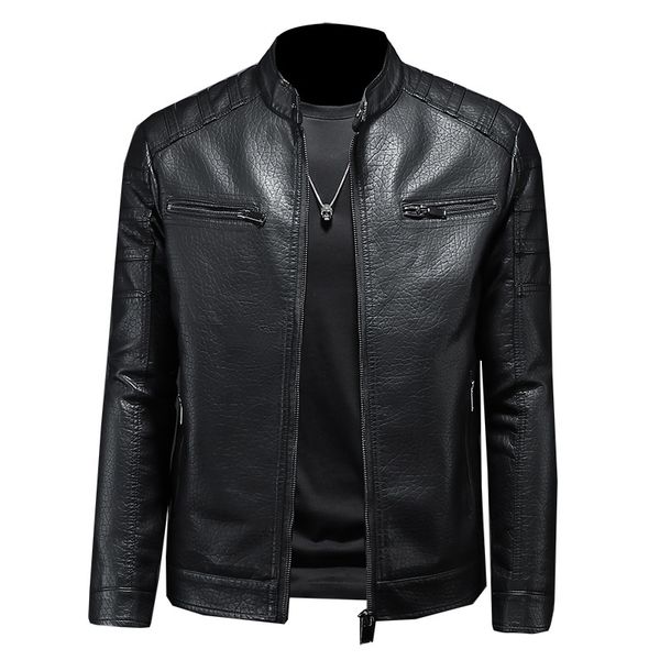 s autumn leather jacket men fashion motorcycle jacket highquality pu leather male jackets and coats outwear s4xl 220816, Black;brown
s autumn leather jacket men fashion motorcycle jacket highquality pu leather male jackets and coats outwear s4xl 220816, Black;brown