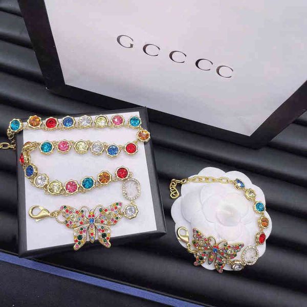 2022 new butterfly color diamond neck chain necklace red letter high version bracelet, Golden;silver
2022 new butterfly color diamond neck chain necklace red letter high version bracelet, Golden;silver