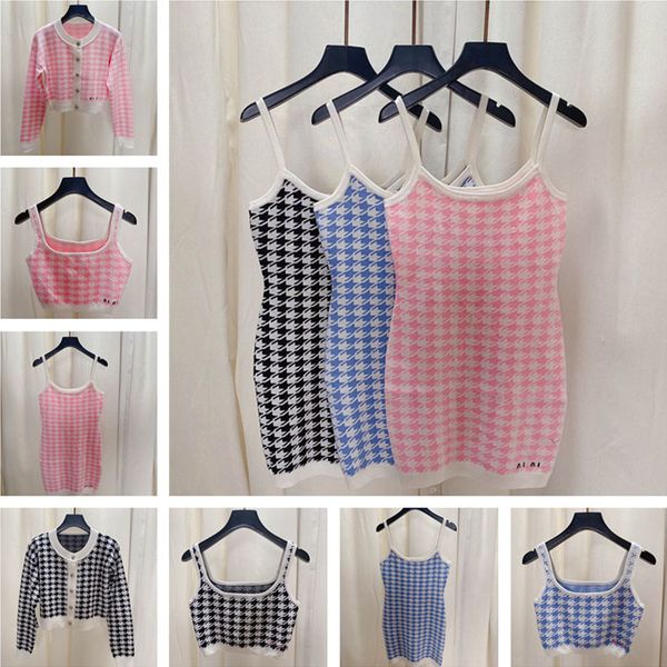 plaid letter cardigan vest dresses for women designer knitted sweaters fashion ladies sling dress autumn, White;black
plaid letter cardigan vest dresses for women designer knitted sweaters fashion ladies sling dress autumn, White;black