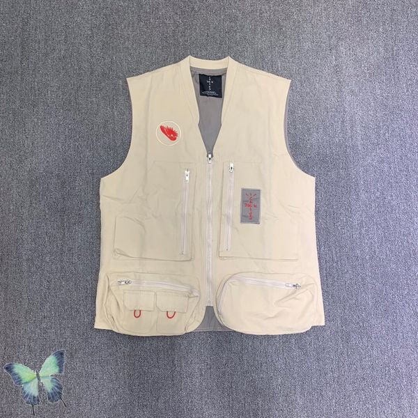 real pics coats embroidery functional multi pocket cargo sleeveless jackets, Black;brown
real pics coats embroidery functional multi pocket cargo sleeveless jackets, Black;brown