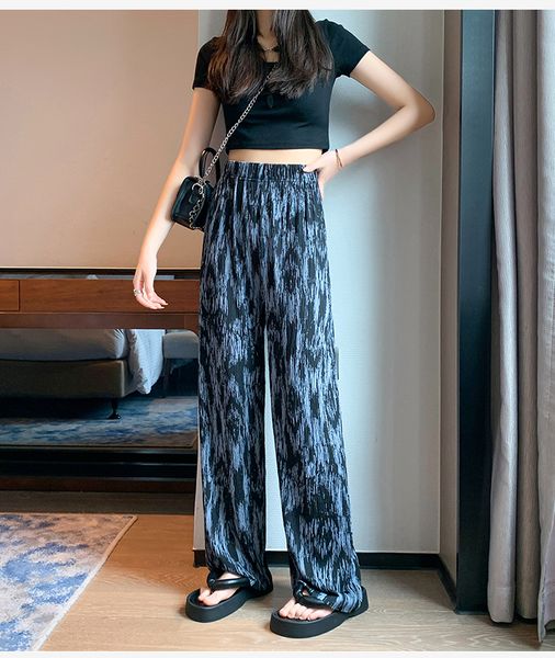 women's pants & capris summer thin ice silk wide leg women high waist loose casual tie dye black female korean trousers -2xl, Black;white
women's pants & capris summer thin ice silk wide leg women high waist loose casual tie dye black female korean trousers -2xl, Black;white