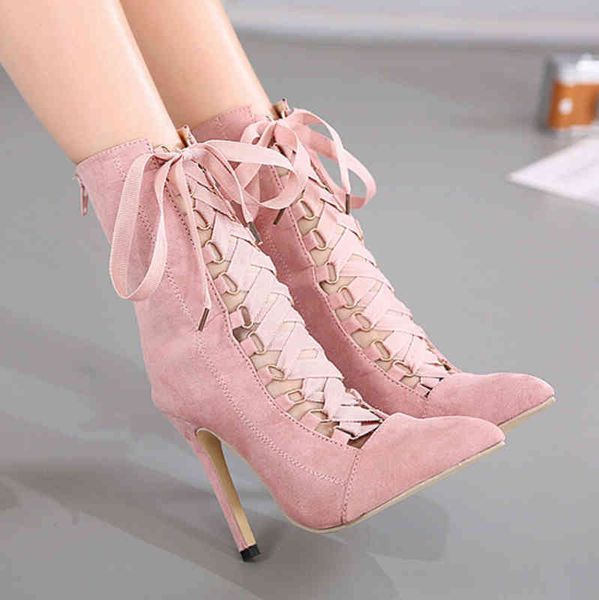 outlet new large high heels women's thin heel pointed cross strap nude boots, Black
outlet new large high heels women's thin heel pointed cross strap nude boots, Black