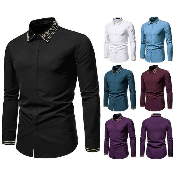 men's casual shirts men's color blocking business fashion embroidered long sleeved shirt 88eg, White;black
men's casual shirts men's color blocking business fashion embroidered long sleeved shirt 88eg, White;black