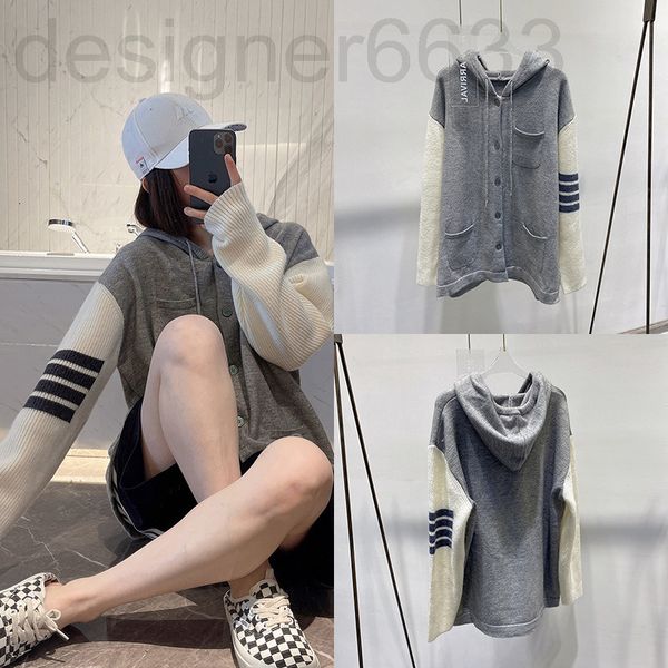 women's knits & tees designer tb college style loose knit splicing coat women's spring versatile long sleeved cardigan 9sjx, White
women's knits & tees designer tb college style loose knit splicing coat women's spring versatile long sleeved cardigan 9sjx, White