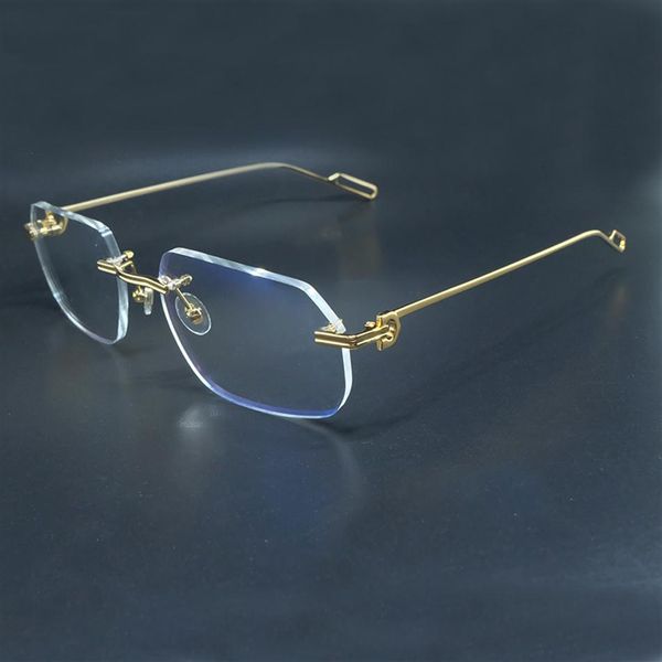 luxury designer glasses clear eye frames men rimless carter metal designer prescription espejuelos mujer sun glasses for women273e, White;black
luxury designer glasses clear eye frames men rimless carter metal designer prescription espejuelos mujer sun glasses for women273e, White;black