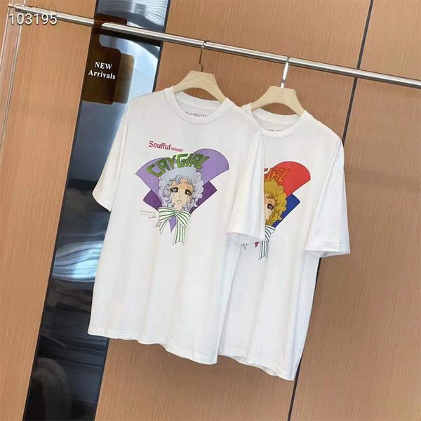 women's t-shirt designer 2022 spring and summer new urban leisure loose round neck short sleeve crying face cartoon printed pullover we, White
women's t-shirt designer 2022 spring and summer new urban leisure loose round neck short sleeve crying face cartoon printed pullover we, White