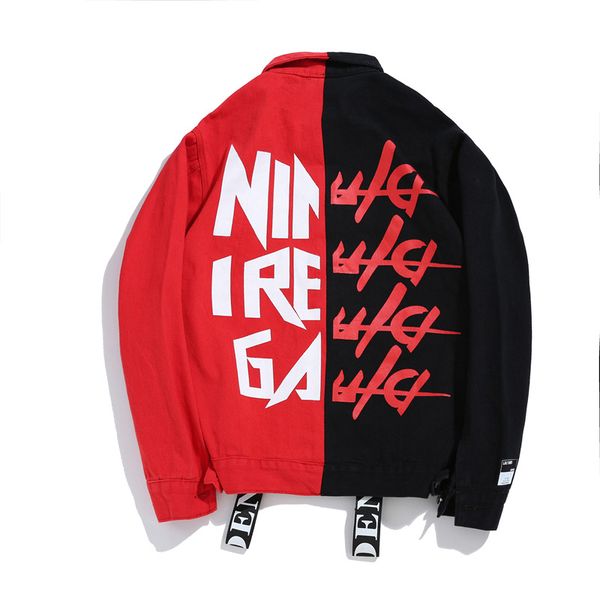 e-baihui fashion men's patchwork denim jackets hip hop ribbons jeans jackets spring autumn streetwear coat for male q080602, Black;brown
e-baihui fashion men's patchwork denim jackets hip hop ribbons jeans jackets spring autumn streetwear coat for male q080602, Black;brown