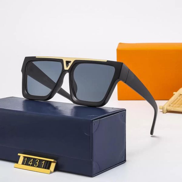 

Designer LOU VUT luxury cool sunglasses MILLIONAIRE for men women full frame Vintage 1431 1.1 unisex Shiny Gold Hot sell plated Top quality with original box