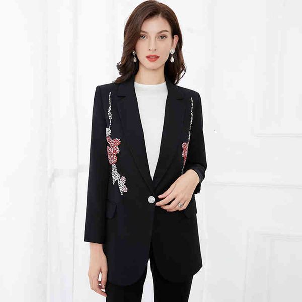 women's suits & blazers black suit with diamond studded one button placket women's wear spring slim medium and long temperament fa, White;black
women's suits & blazers black suit with diamond studded one button placket women's wear spring slim medium and long temperament fa, White;black