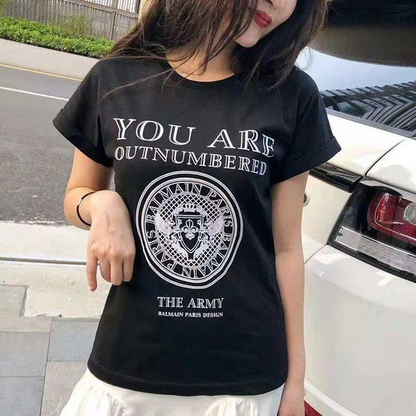 women's t-shirt designer balman spring and summer new cotton letter loose pullover t-shirt ins net red couple tee elq5, White
women's t-shirt designer balman spring and summer new cotton letter loose pullover t-shirt ins net red couple tee elq5, White