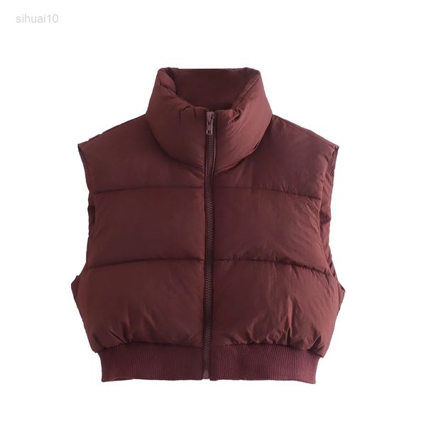 women fashion shrink zoom zip-up crop padded vest vintage high neck sleeveless female outerwear chic vest l220725, White
women fashion shrink zoom zip-up crop padded vest vintage high neck sleeveless female outerwear chic vest l220725, White
