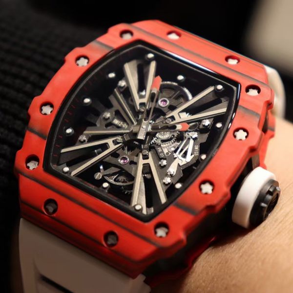 white red rm12-01 automatic mechanical men's watch racing chassis skeleton hand wind carbon fiber shell tpt luminous, Slivery;brown
white red rm12-01 automatic mechanical men's watch racing chassis skeleton hand wind carbon fiber shell tpt luminous, Slivery;brown