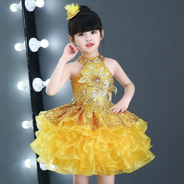 

girl's dresses toddler girls' ruffles short cupcake pageant cute lavender red yellow dance costume baby girl sequin dressgirl&#039