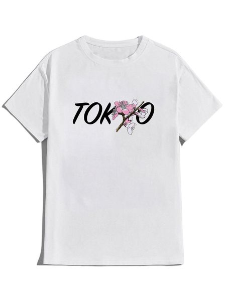 romwe guys floral letter graphic tee 83ww#, White;black 
romwe guys floral letter graphic tee 83ww#, White;black