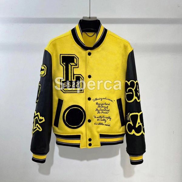 coat flocking baseball leather uniform sleeves fashion jacket single breasted warm jackets couples women men varsity coats men's design, Black;brown
coat flocking baseball leather uniform sleeves fashion jacket single breasted warm jackets couples women men varsity coats men's design, Black;brown