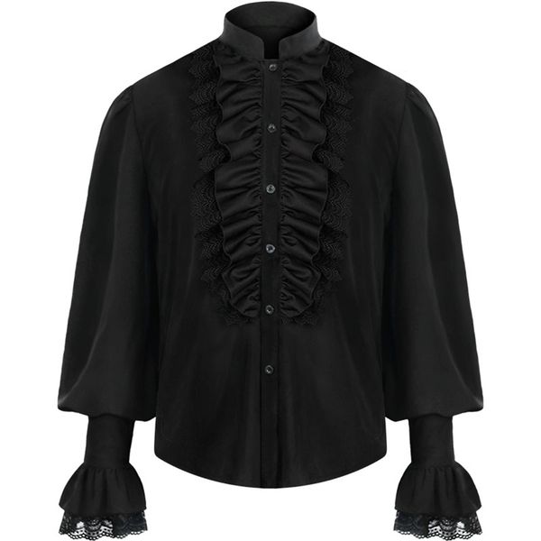 men pirate shirt renaissance victorian steampunk gothic ruffled medieval halloween cosplay costume clothing chemise 220322, White;black
men pirate shirt renaissance victorian steampunk gothic ruffled medieval halloween cosplay costume clothing chemise 220322, White;black