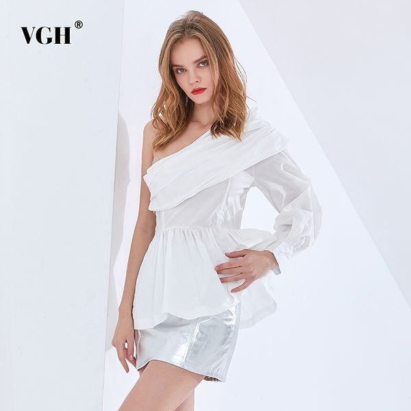 asymmetrical white ruched shirt for women skew collar long sleeve casual blouse female fashionable clothing 210507
asymmetrical white ruched shirt for women skew collar long sleeve casual blouse female fashionable clothing 210507
