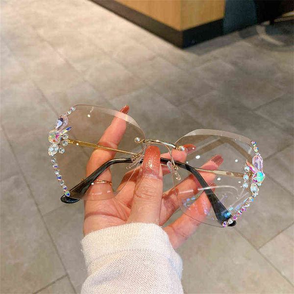 sun fashion sunglasses vintage rimless rhinestone luxury designer crystal sun glasses for women female eyewear uv400, White;black
sun fashion sunglasses vintage rimless rhinestone luxury designer crystal sun glasses for women female eyewear uv400, White;black