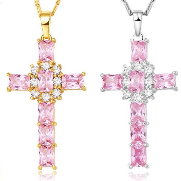 gold silver woman plating 18k cross pendant necklace pink white aaa cubic zircon fashion jewelry
gold silver woman plating 18k cross pendant necklace pink white aaa cubic zircon fashion jewelry