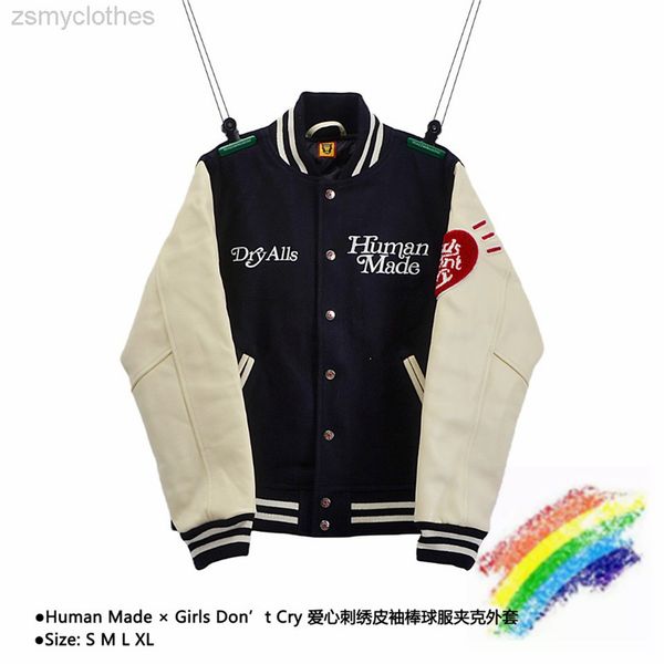 girls human made jacket men women embroidery dryalls human made leather sleeve baseball jackets coats, Black;brown
girls human made jacket men women embroidery dryalls human made leather sleeve baseball jackets coats, Black;brown