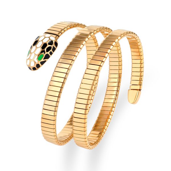design snake spring bracelet stainless steel snake head big and small size bangle for fashion women 220411, Black
design snake spring bracelet stainless steel snake head big and small size bangle for fashion women 220411, Black