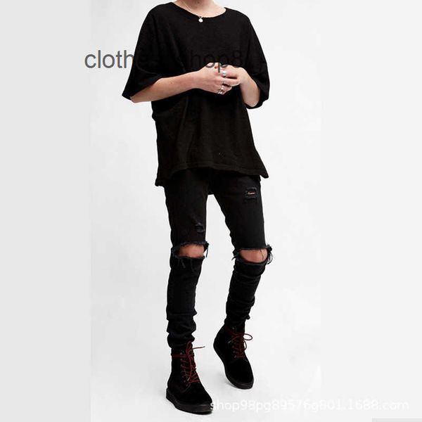 european and american men's jeans designer amirss pants new black double knee big hole jeans men's versatile fashion brand slim fi, Blue
european and american men's jeans designer amirss pants new black double knee big hole jeans men's versatile fashion brand slim fi, Blue
