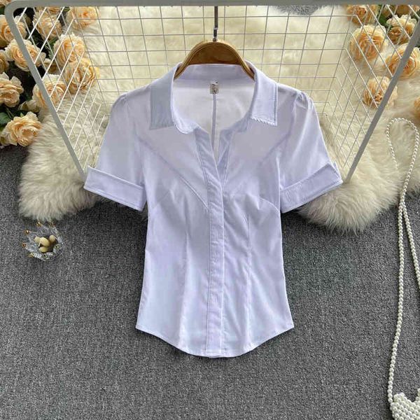 women's blouses shirts white v-neck shirt women's summer slim temperament versatile short sleeve chic design sense niche 65vk
women's blouses shirts white v-neck shirt women's summer slim temperament versatile short sleeve chic design sense niche 65vk