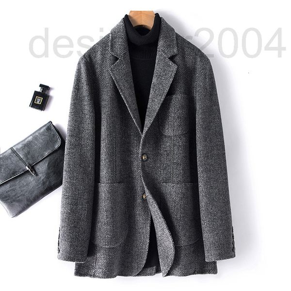 men's wool & blends designer herringbone double faced woolen men's casual suit c, Black
men's wool & blends designer herringbone double faced woolen men's casual suit c, Black