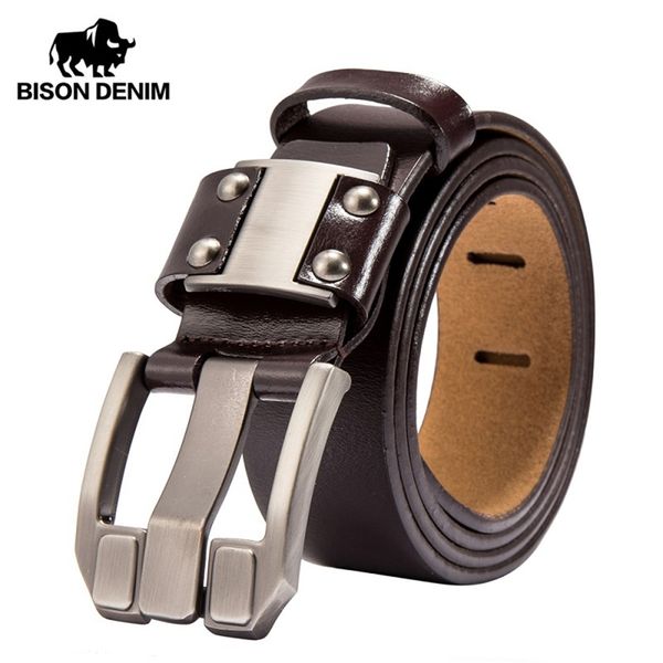 bison denim men's jeans belts pin buckle cowhide genuine leather vintage brand waistband strap belt for men male n71350 220318, Black;brown
bison denim men's jeans belts pin buckle cowhide genuine leather vintage brand waistband strap belt for men male n71350 220318, Black;brown