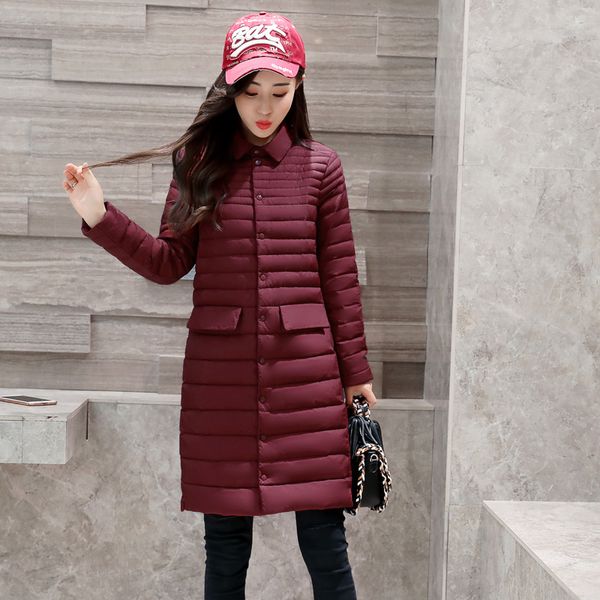 autumn winter korean slim medium long down jackets womens thin turndown collar big size long sleeves coat female solid outerwear, Black
autumn winter korean slim medium long down jackets womens thin turndown collar big size long sleeves coat female solid outerwear, Black