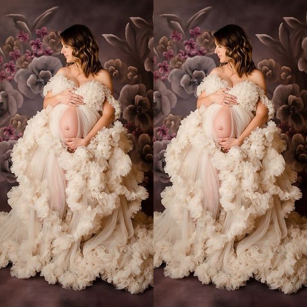 ruffles prom dresses oversize modern pregnant women's dress sheer sleeveless maternity gowns for pshoot, Black
ruffles prom dresses oversize modern pregnant women's dress sheer sleeveless maternity gowns for pshoot, Black