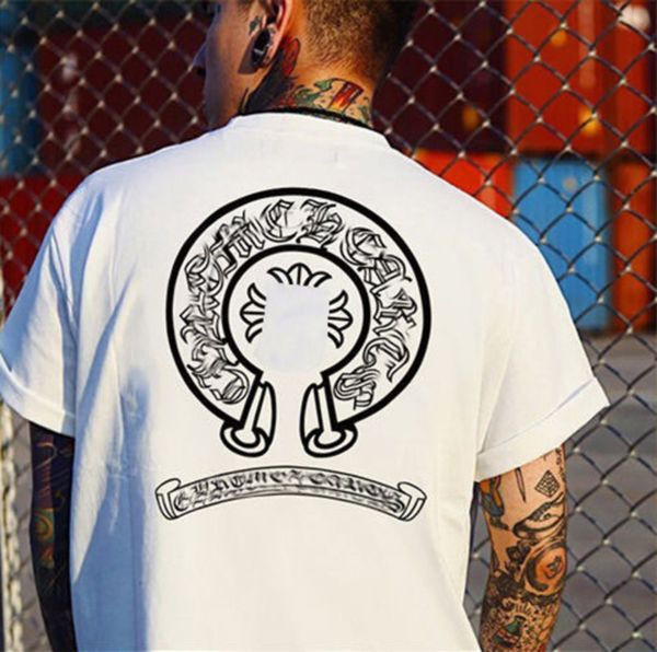 ch fashion men's t shirt designer classic summer brand neck short sleeve sanskrit letter pullover t-shirt horseshoe cross pattern tees, White;black
ch fashion men's t shirt designer classic summer brand neck short sleeve sanskrit letter pullover t-shirt horseshoe cross pattern tees, White;black