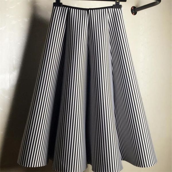 midi skirt black and white vertical stripe skirt tutu skirt a cotton women autumn and winter skirts t200106
midi skirt black and white vertical stripe skirt tutu skirt a cotton women autumn and winter skirts t200106