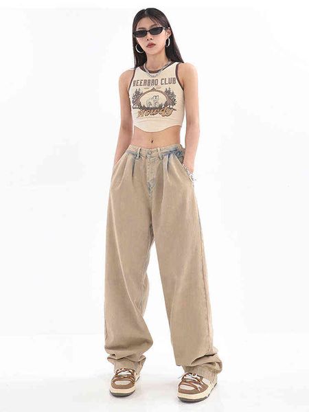 2022 autumn women retro wash gradient high waist loose straight wide pipes jeans female casual streetwear vintage denim pants l220726, Blue
2022 autumn women retro wash gradient high waist loose straight wide pipes jeans female casual streetwear vintage denim pants l220726, Blue