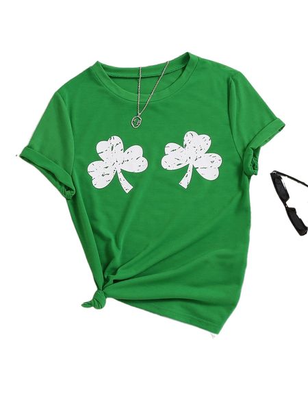 clover print tee d2mb#, White