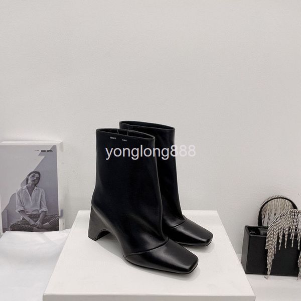 boots high end quality square toe thick heel boots women's arched ankle medium high sleeve elastic cigarette short, Black
boots high end quality square toe thick heel boots women's arched ankle medium high sleeve elastic cigarette short, Black