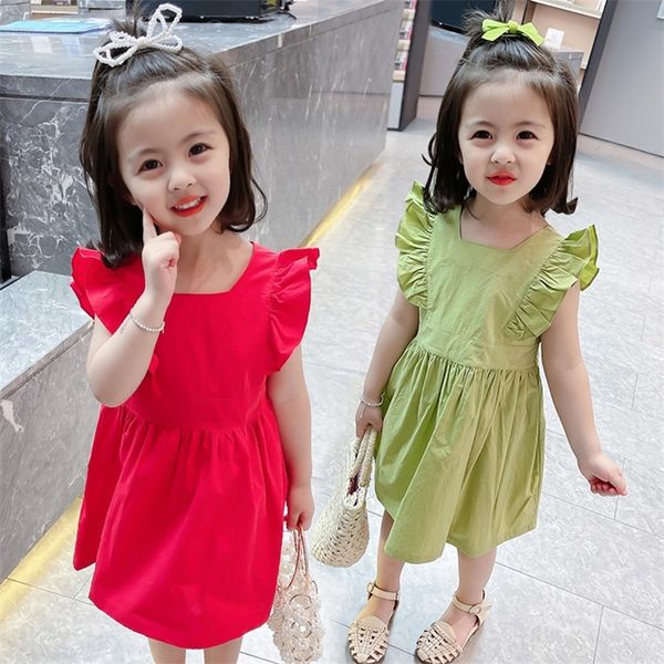 toddler girl dresses solid color girl child dress summer kids dresses casual style girls costumes kids 210412, Red;yellow
toddler girl dresses solid color girl child dress summer kids dresses casual style girls costumes kids 210412, Red;yellow