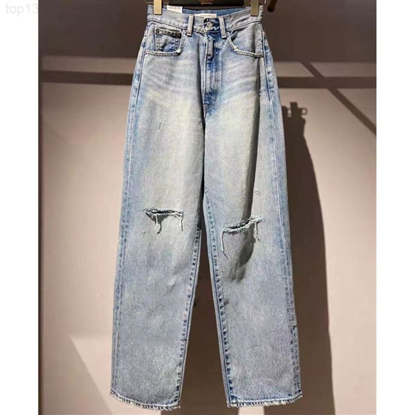 women's jeans designer family's original 22 spring new high waist slim pants straight tube broken hole washed casual jeans gx267, Blue
women's jeans designer family's original 22 spring new high waist slim pants straight tube broken hole washed casual jeans gx267, Blue