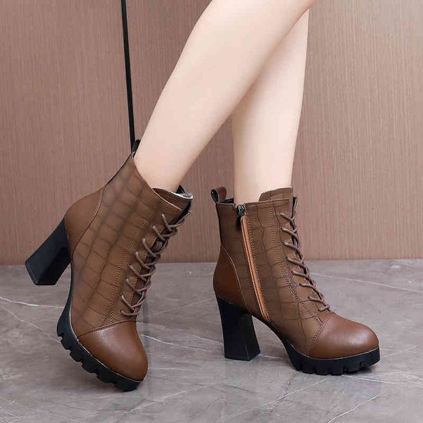 boots autumn and winter high heel short boots women's pointed thick embossed leather front lace up martin ab73, Black
boots autumn and winter high heel short boots women's pointed thick embossed leather front lace up martin ab73, Black