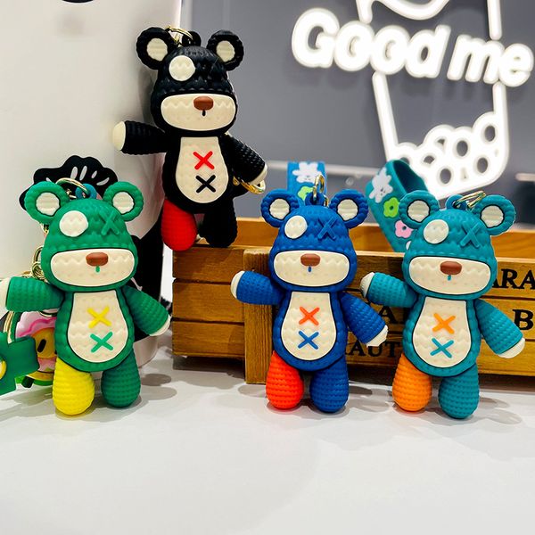 little cool bear keychain female exquisite cute schoolbag pendant trinket boy car key chain pendant, Silver
little cool bear keychain female exquisite cute schoolbag pendant trinket boy car key chain pendant, Silver