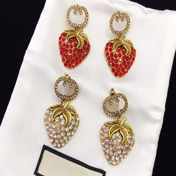 america fashion style lady women brass engraved g initials white and red diamond strawberry stud earrings 2 color2737, Golden
america fashion style lady women brass engraved g initials white and red diamond strawberry stud earrings 2 color2737, Golden