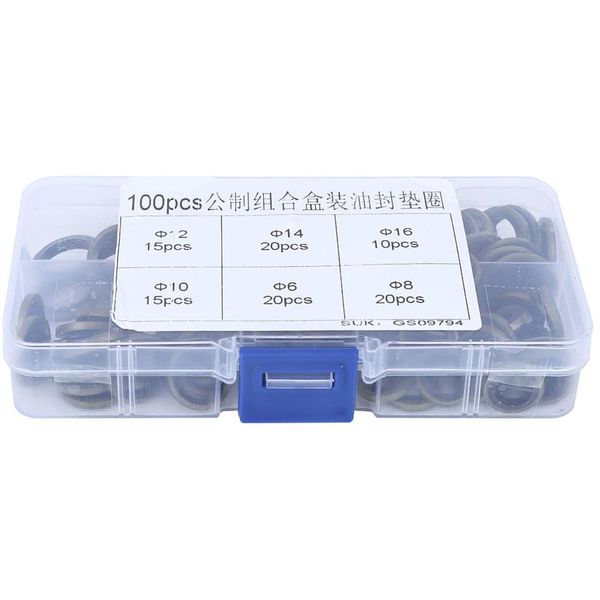 100pcs 6mm 8mm 10mm 12mm 14mm 16mm metal rubber washers sealing oil ring assortment screw plug gasket set
100pcs 6mm 8mm 10mm 12mm 14mm 16mm metal rubber washers sealing oil ring assortment screw plug gasket set