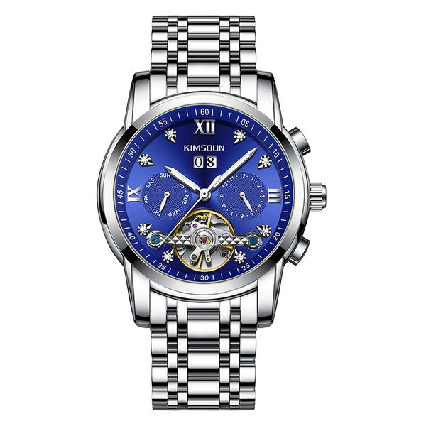diamond-inlaid tourbillon hollow out automatic mechanical watch waterproof men's watch explosion gift, Slivery;brown
diamond-inlaid tourbillon hollow out automatic mechanical watch waterproof men's watch explosion gift, Slivery;brown