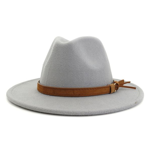 women's felt fedora hat wide brim belt buckle classic panama caps for lady, Blue;gray
women's felt fedora hat wide brim belt buckle classic panama caps for lady, Blue;gray