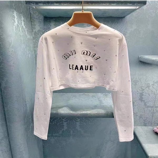 women's t-shirt printed drill short sleeve t-shirt women's summer design heavy industry loose top, White
women's t-shirt printed drill short sleeve t-shirt women's summer design heavy industry loose top, White